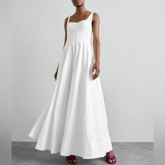 🌺🎉HP🎉🌺 NWT Staud Wells Maxi Dress White - Picture 12 of 16
